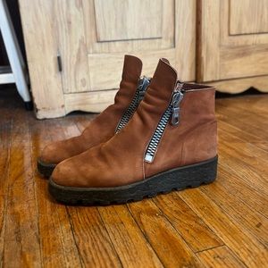 Arche Made In France Orange/Brown Leather Ankle Boots EU Size 39 / US Si…